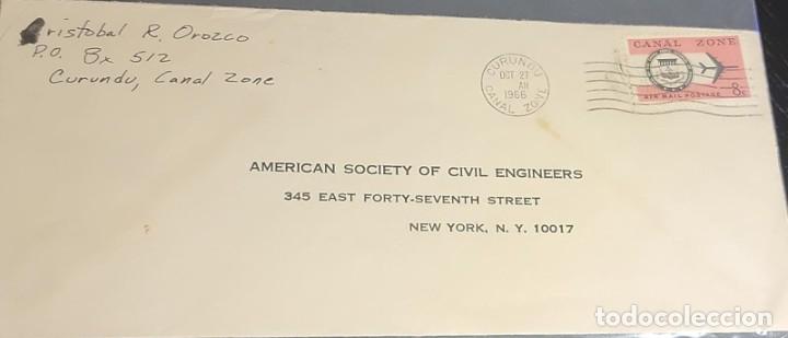 Sellos: O) CANAL ZONE, CURUNDU, CANAL ZONE SEAL AND JET PLANE, CIRCULATED TO USA