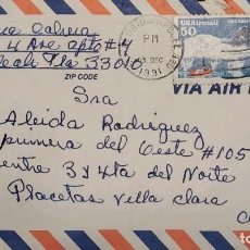Sellos: J) 1991 UNITED STATES, LANDSCAPE, MOUNTAIN, AIRMAIL, CIRCULATED COVER, FROM USA TO CARIBE. Lote 313264223