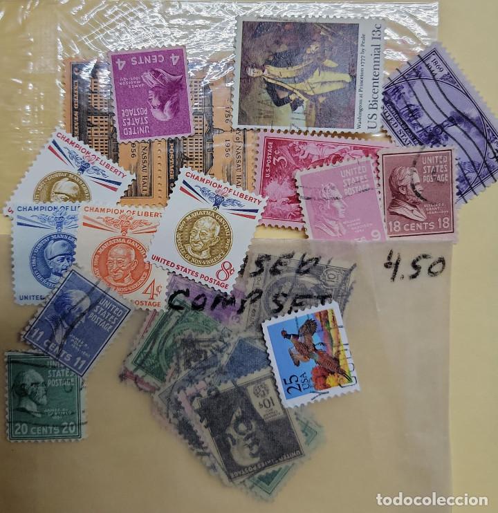 Selos: SO) VARIETY OF STAMPS FROM THE USA, GHANDI, WASHINGTON, AVE, OTHERS
