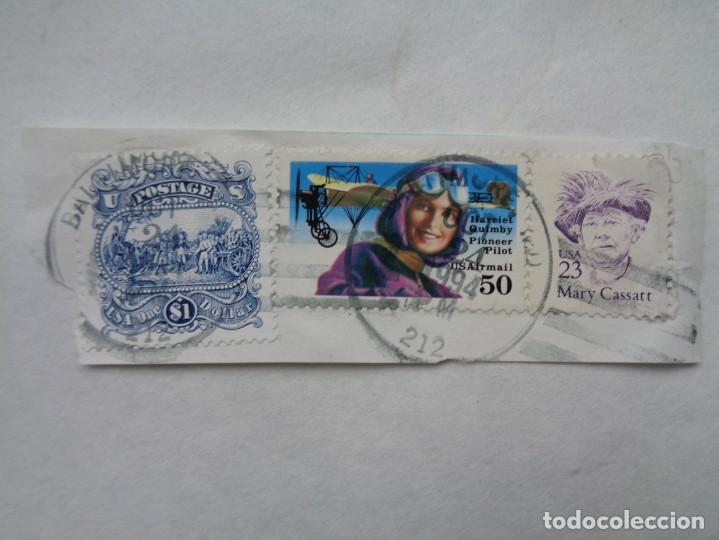 Timbres: LOTE DE 3 SELLOS DE ESTADOS UNIDOS : HARRIET QUIMBY, PIONERO DE LA AVIACION, ETC
