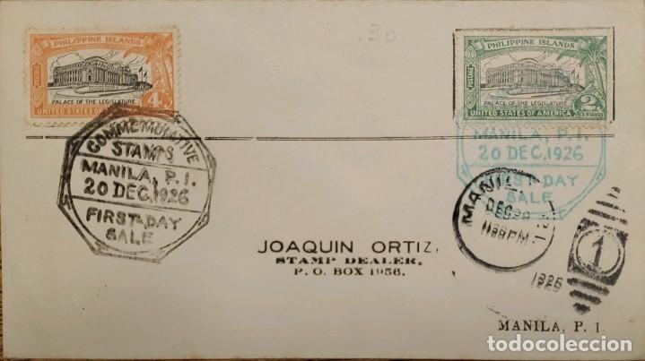 Stamps: J) 1926 PHILIPPINE ISLAND, PALACE OF LEGISLATURE, MULTIPLE STAMPS, AIRMAIL, CIRCULATED COVER, FROM P