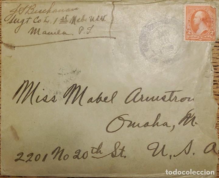 Timbres: J) 1899 UNITED STATES, WASHINGTON, AIRMAIL, CIRCULATED COVER, INTERIOR MAIL WITHIN TO USA, SOLDIERS