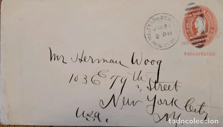 Timbres: J) 1899 UNITED STATES, WASHINGTON, US OCUPPATION IN PHILIPPINES, POSTAL STATIONARY, CIRCULATED COVER