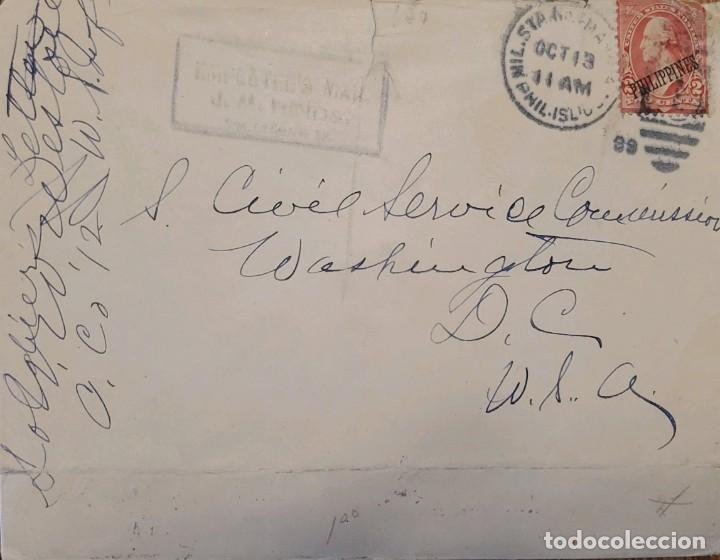 Timbres: J) 1900 UNITED STATES, WASHINGTON, US OCUPPATION IN PHILIPPINES, SOLDIER LETTER, WITH OVERPRINT IN B