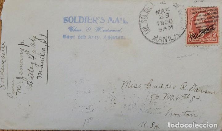 Timbres: J) 1900 UNITED STATES, WASHINGTON, US OCUPPATION IN PHILIPPINES, SOLDIER LETTER, WITH OVERPRINT IN B