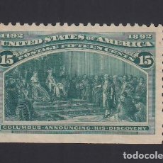 Sellos: ESTADOS UNIDOS, 1893 YVERT 89 (*), 15 ¢, VERDE