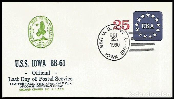Briefmarken: ACORAZADO USS IOWA BB-61 ULTIMO DIA SERVICIO POSTAL