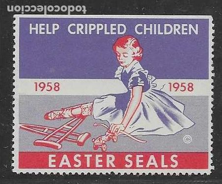 Timbres: VI&Ntilde;ETA,- EASTER SEALS-- HELP CRIPPLED CHILDREN- VER FOTO