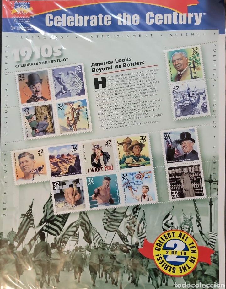 Stamps: L).USA, America looks beyond its borders, Celebrate the Century&trade;, face value 110,xf