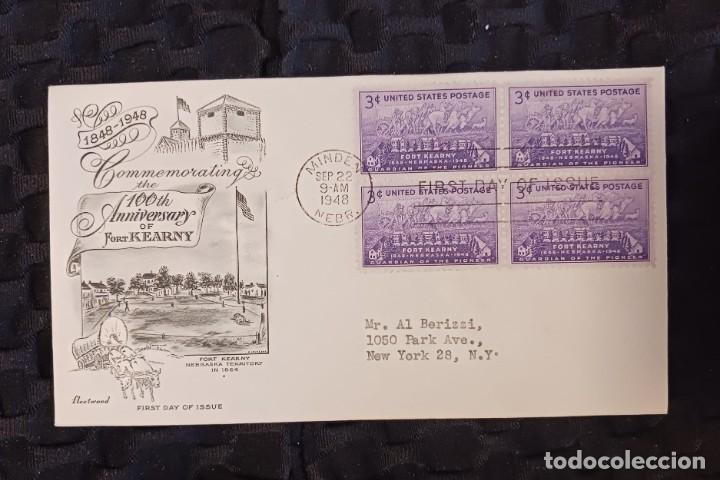 Sellos: J) 1948 UNITED STATES, COMMEMORATING THE 100TH ANNIVERSARY OF FORT KEARNY, MULTIPLE STAMPS, AIRMAIL,