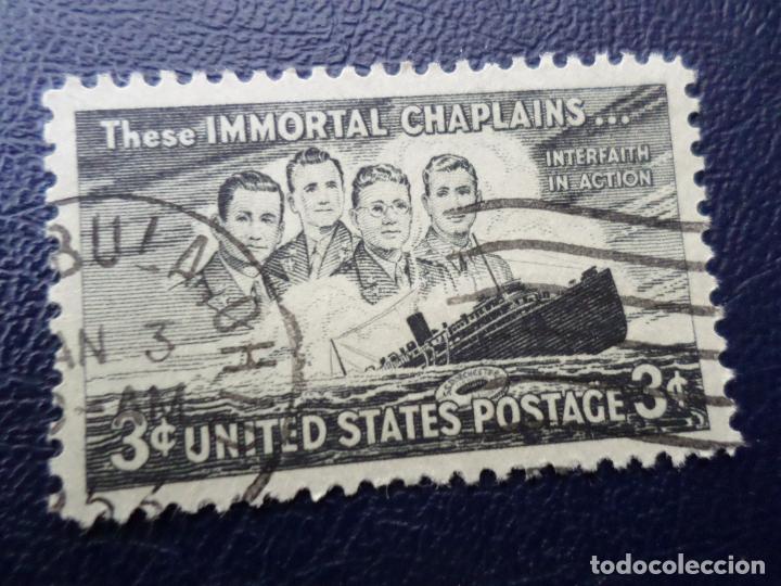 Sellos: -estados unidos, 1948, a la memoria de los capellanes del dorchester, Yvert 508