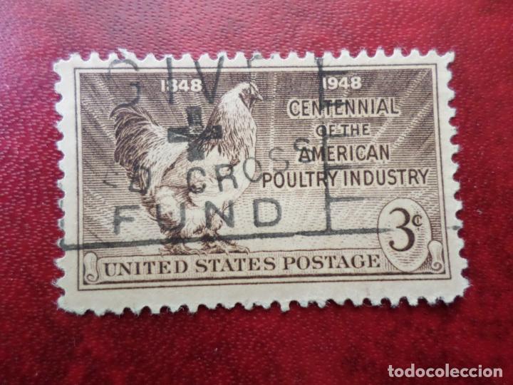 Sellos: -estados unidos, 1948, centenario de la cria industrial de aves de corral, Yvert 519