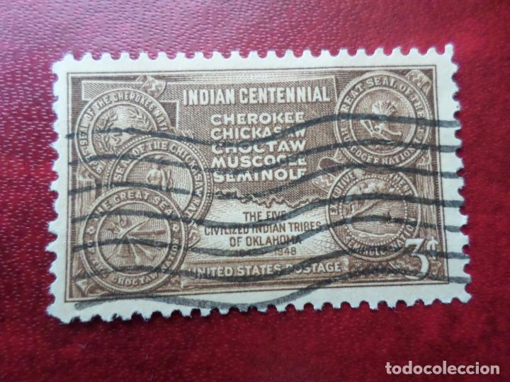 Sellos: -estados unidos, 1948, centenario civilizacion de 5 tribus de oklahoma, Yvert 523