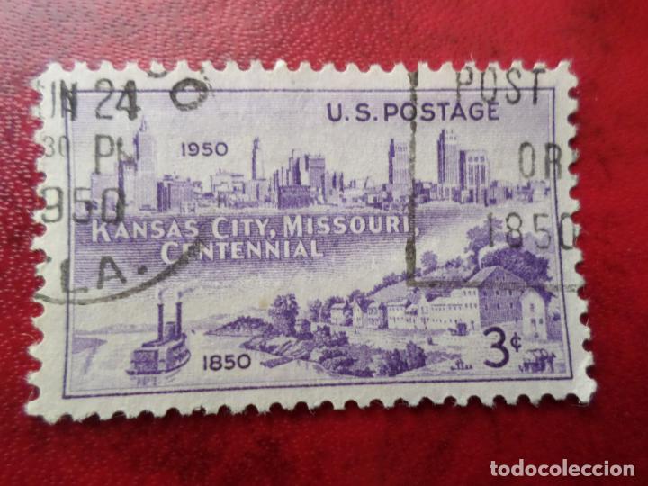Sellos: -estados unidos, 1950, centenario fundacion de kansas city, Yvert 545