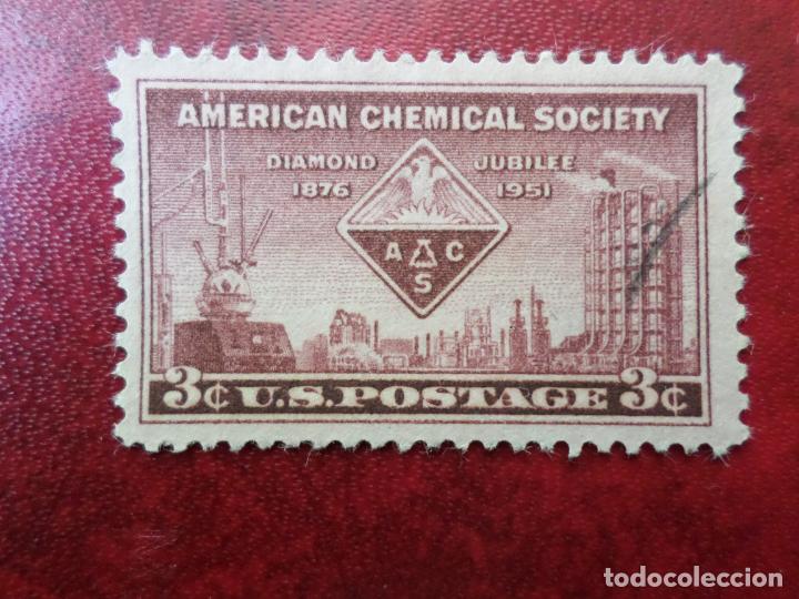 Sellos: -estados unidos, 1951, 75 aniversario de la sociedad quimica americana, Yvert 553