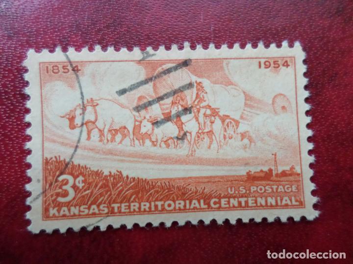 Sellos: -estados unidos, 1954, centenario del territorio de kansas, Yvert 585