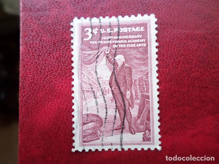 Sellos: -estados unidos, 1955, 150 aniversario academia de bellas artes de pensilvania, Yvert 591