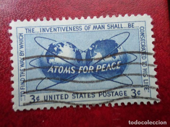 Sellos: -estados unidos, 1955, el atomo al servicio de la paz, Yvert 597