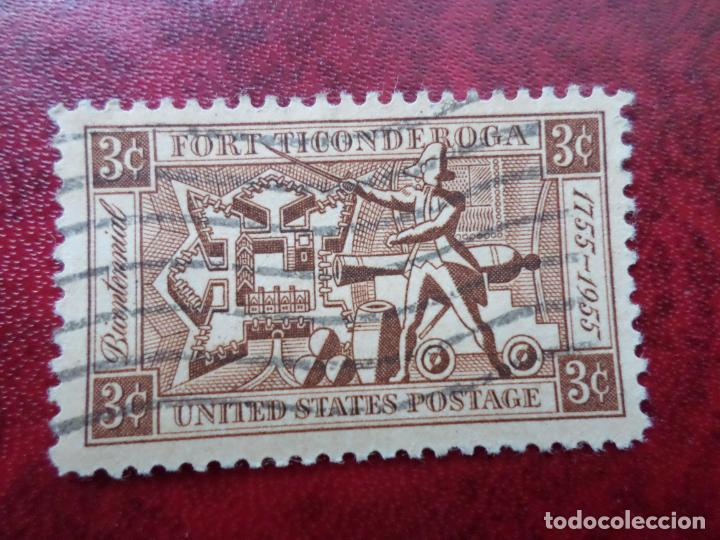 Timbres: -estados unidos, 1955, bicentenario del fuerte ticonderoga, Yvert 607