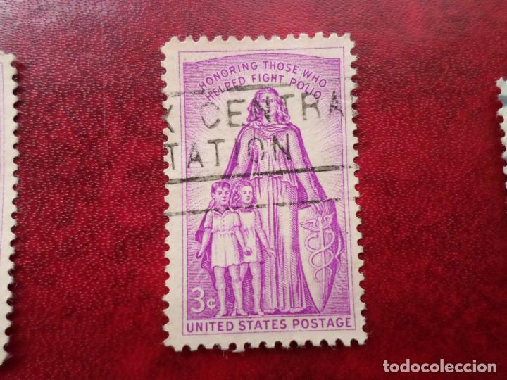 Timbres: -estados unidos, 1957, homenaje a los combatientes de la poliomielitis, Yvert 624