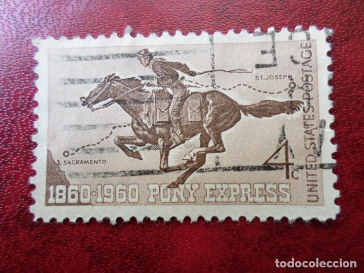Francobolli: -estados unidos, 1960, centenario del correo a caballo, pony express, Yvert 689