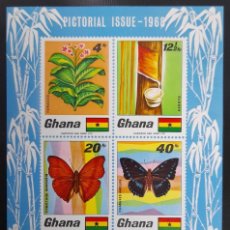 Sellos: SJ) 1968 GHANA, BUTTERFLIES, SOUVENIR SHEET. Lote 366660831