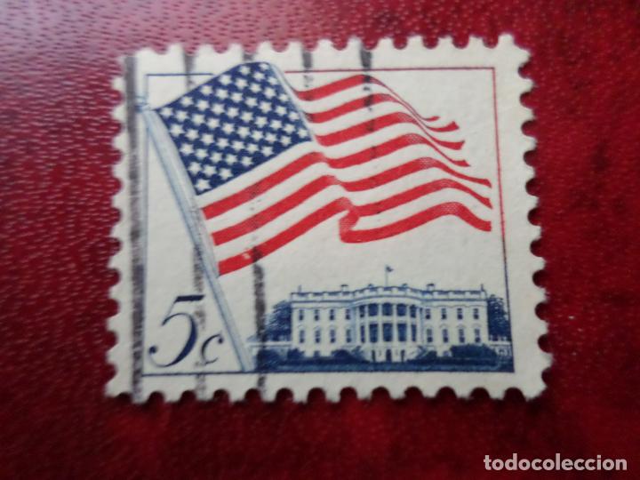 Briefmarken: -estados unidos, 1962, bandera y casa blanca, Yvert 743