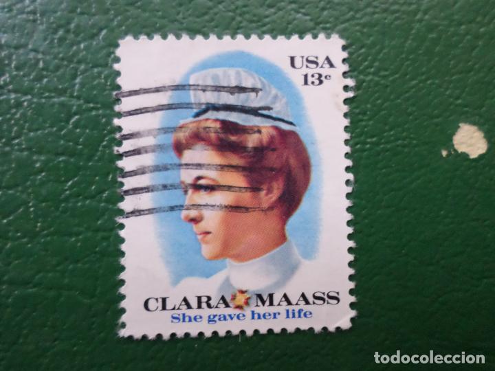 Stamps: -estados unidos, 1976, centenario nacimiento de la enfermera clara maass, Yvert 1144