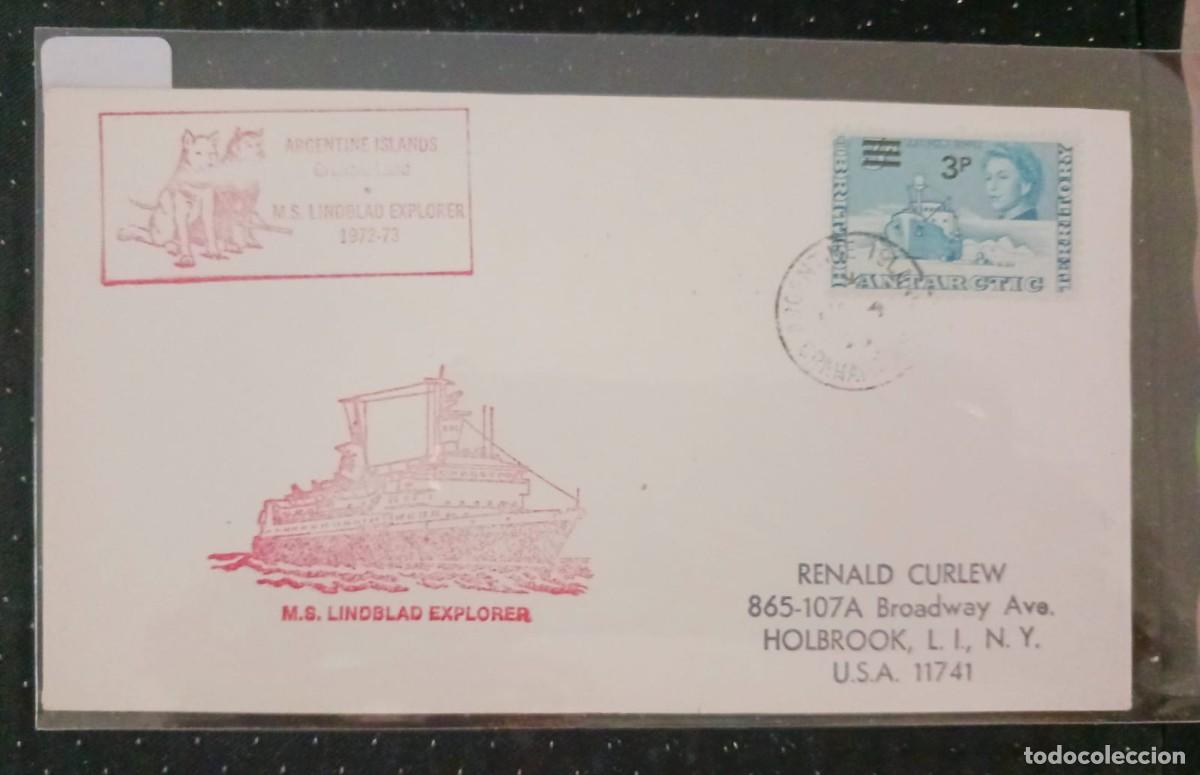 Stamps: J) 1972 BRITIS ANTARTIC, ARGENTINE ISLANDS, LINDBLAD EXPLORER, AIRMAIL, XF