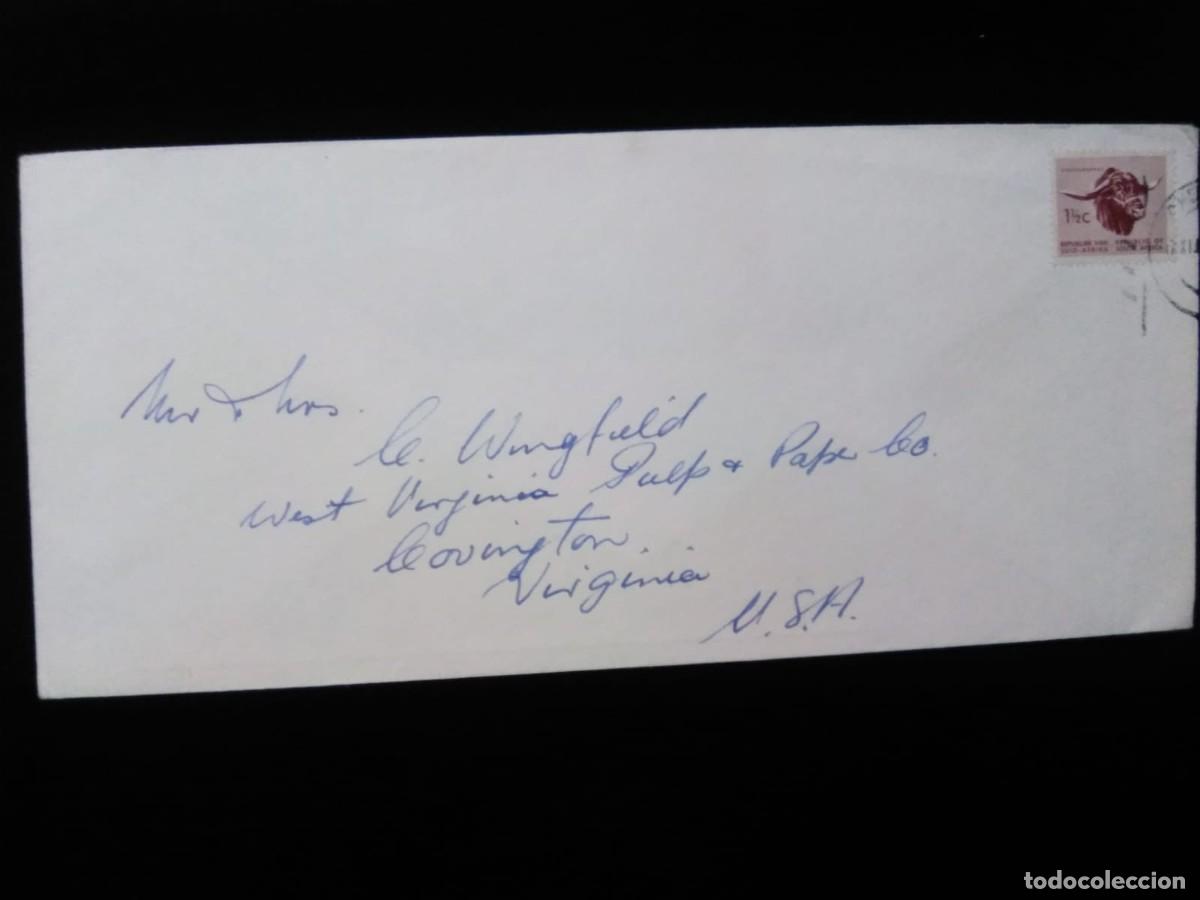 Sellos: J) 1973 SOUTH AFRICA, B ULL, AIRMAIL, CIRCULATED COVER, FROM SOUTH AFRICA TO USA