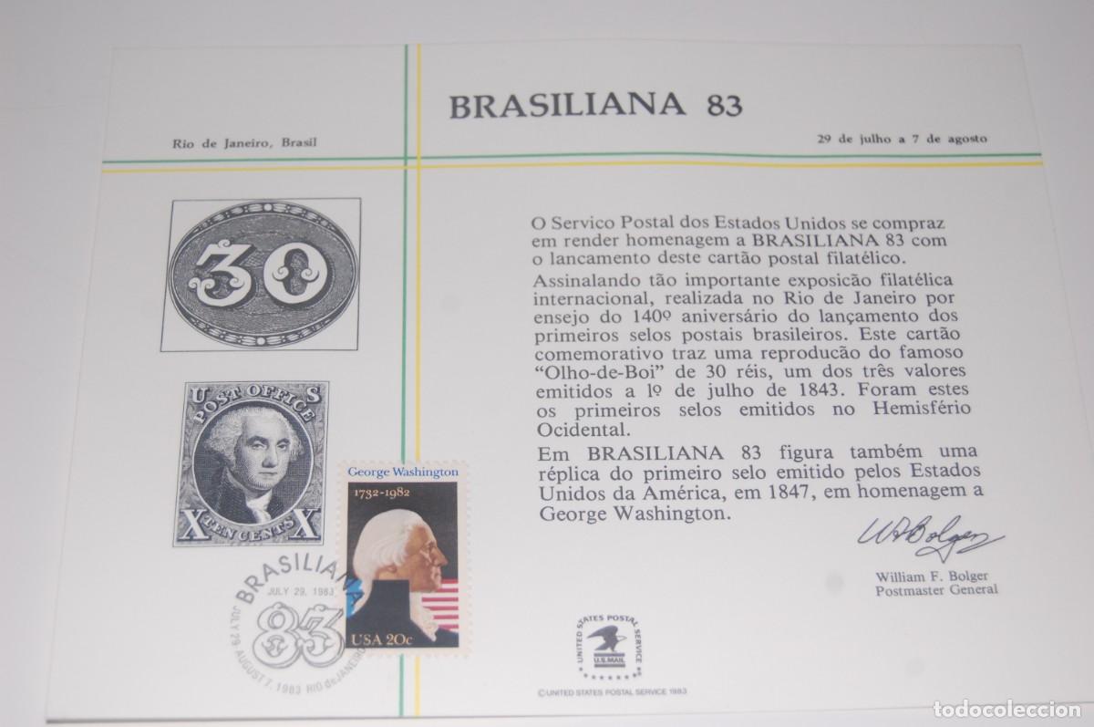 Sellos: TARJETA RECUERDO -BRASILIA 83 - MATASELLOS ESPECIAL - VER FOTOS