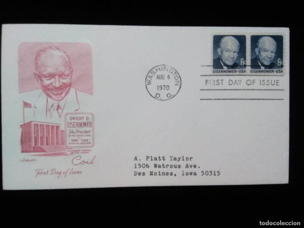 Sellos: J) 1970 UNITED STATES, EISENHOWER, MULTIPLE STAMPS, FDC