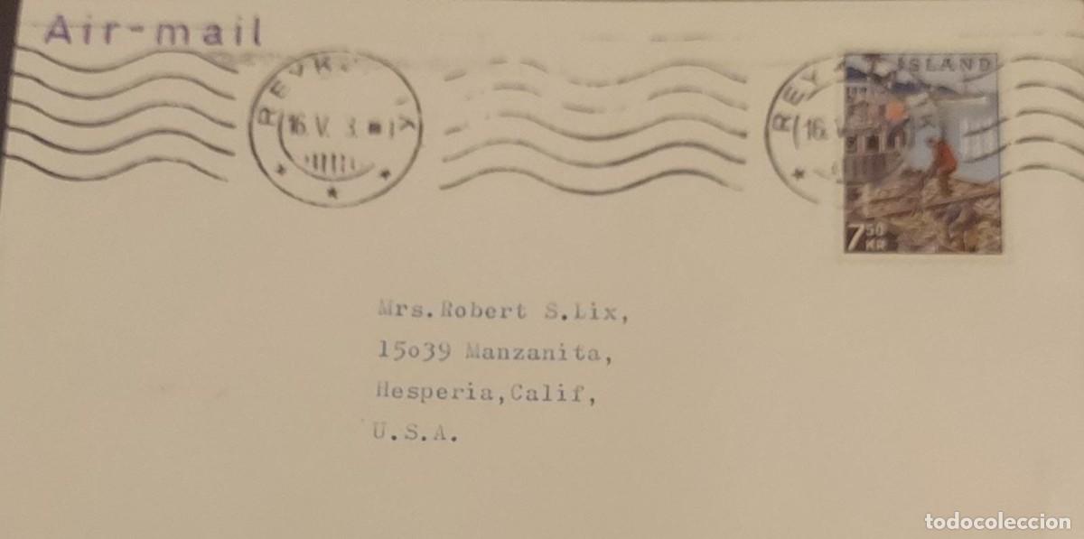 Sellos: J) 1983 ISLAND, LANDSCAPE, PEOPLE, AIRMAIL, CIRCULATED COVER, FROM ISLAND TO CALIFORNIA