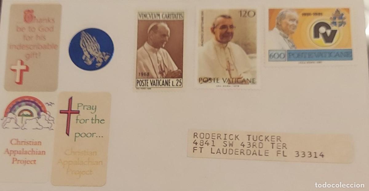 Sellos: J) 1981 VATICAN CITY, THANKS BE TO GOD FOR HIS INDESCRIBABLE GIFT, PRAY FOR THE POOR, CHRISTIAN APPA