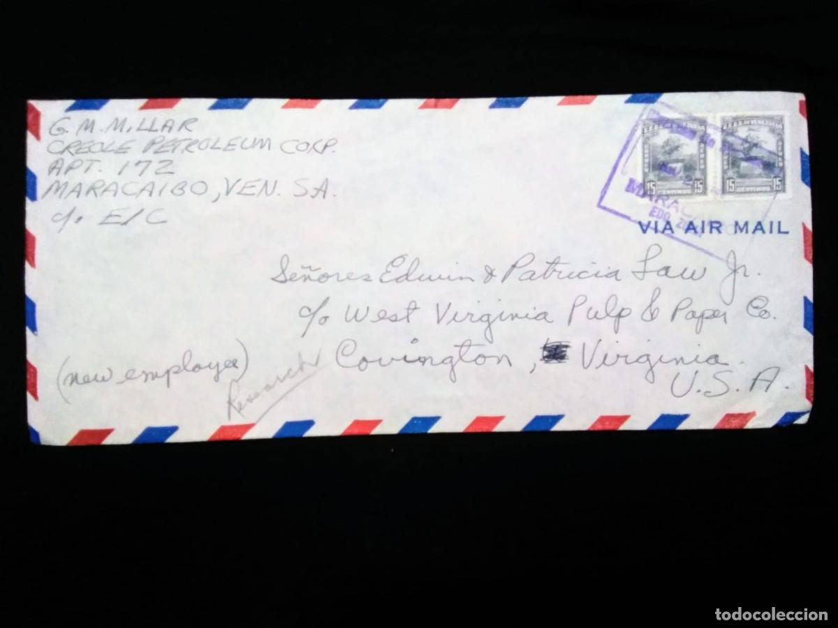 Selos: J) 1975 VENEZUELA, MULTIPLE STAMPS, AIRMAIL, CIRCULATED COVER, FROM VENEZUELA TO VIRGINIA