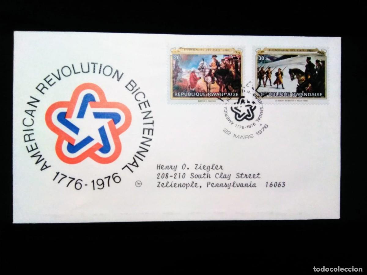 Francobolli: J) 1976 RWANDAN REPUBLIC, AMERICAN REVOLUTION BICENTENNIAL, HORSE, WAR, MULTIPLE STAMPS, FDC