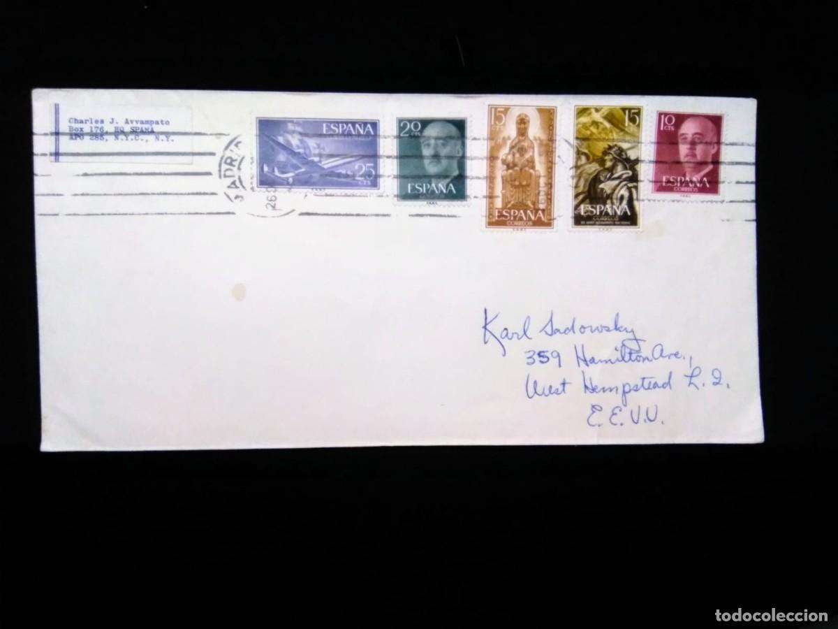 Sellos: J) 1935 SPAIN, KING CARLOS, MULTIPLE STAMPS, AIRMAIL, CIRCULATED COVER, FROIM SPAIN TO USA