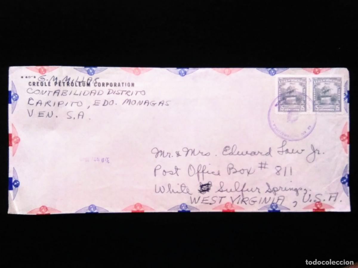 Sellos: J) 1975 VENEZUELA, MULTIPLE STAMPS, AIRMAIL, CIRCULATED COVER, FROM VENEZUELA TO VIRGINIA