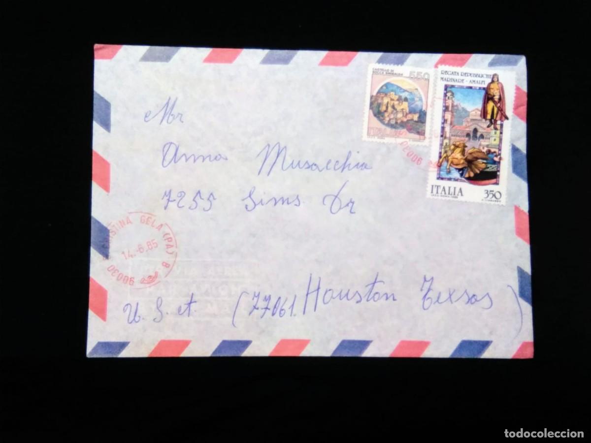 Stamps: J) 1985 ITALY, CASTLE, MULTIPLE STAMPS, AIRMAIL, CIRCULATED COVER, FROM ITALY TO TEXAS