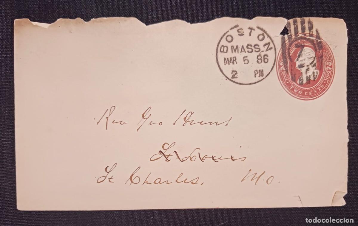 Stamps: J) 1886 UNITED STATES, WASHINGTON, POSTAL STATIONARY, CIRCULATED COVER, FROM BOSTON