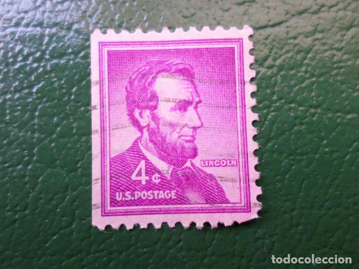 Sellos: +estados unidos, 1954, a. lincoln, Yvert 589