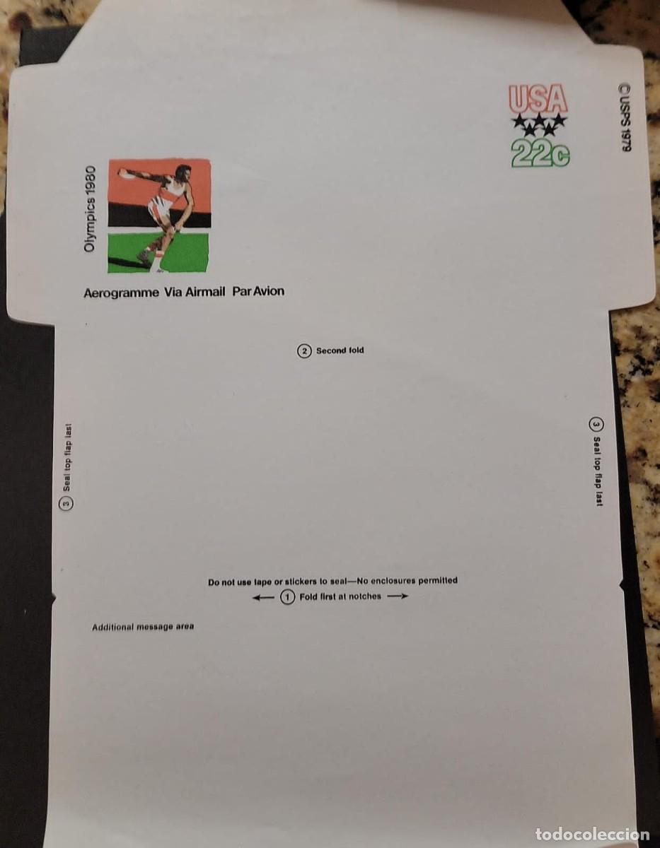 Timbres: SB) 1980 UNITED STATES USA, OLYMPICS 1980,&nbsp;DISCUS THROW, AEROGRAM, UNUSED