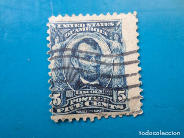 Sellos: -estados unidos, 1902, a. lincoln, Yvert 148