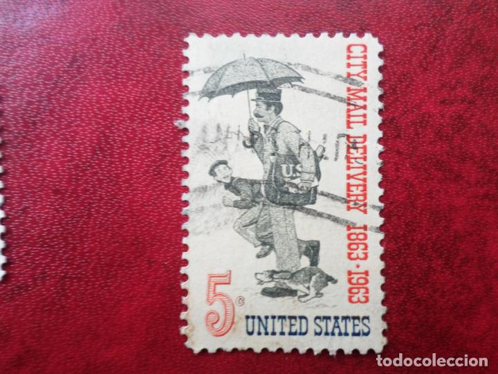 Selos: -estados unidos, 1963, centenario de la distribucion postal a domicilio, Yvert 754