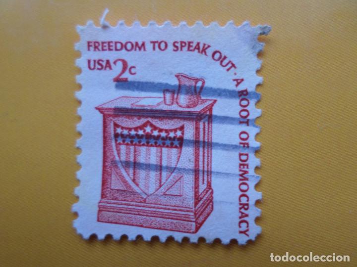 Timbres: -estados unidos, 1977, libertad de expresarse en una tribuna, Yvert 1181