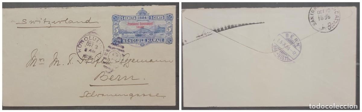 Briefmarken: O) 1896 HAWAII, HONOLULU,&nbsp; VIEW OF HONOLULU&nbsp; 5c,&nbsp; PROVISIONAL GOVERNMENT 1898 OVERPRINTED IN RED, VI