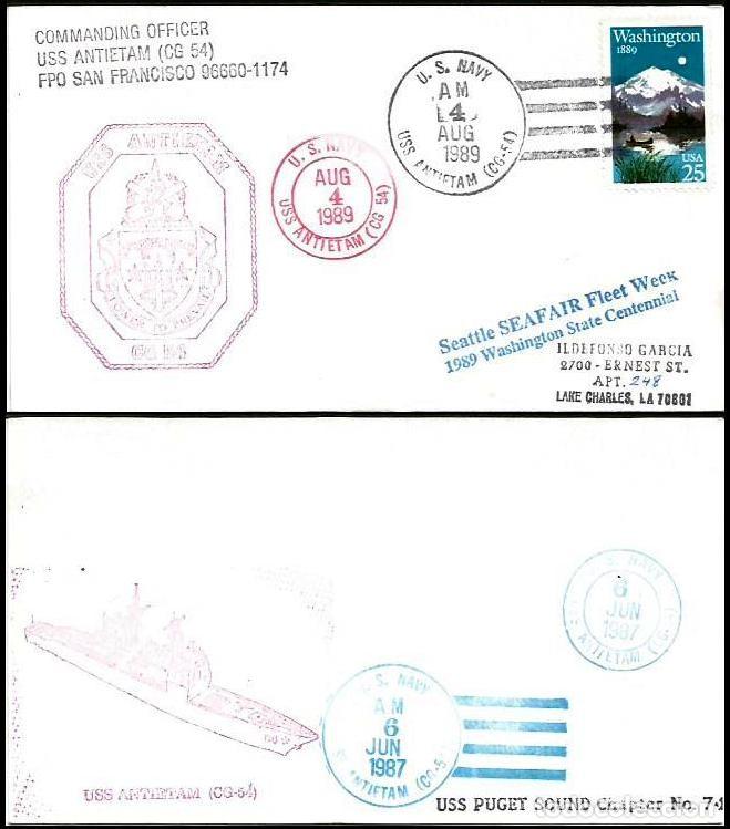 Sellos: CRUCERO PORTAMISILES ANTIETAM CG-54