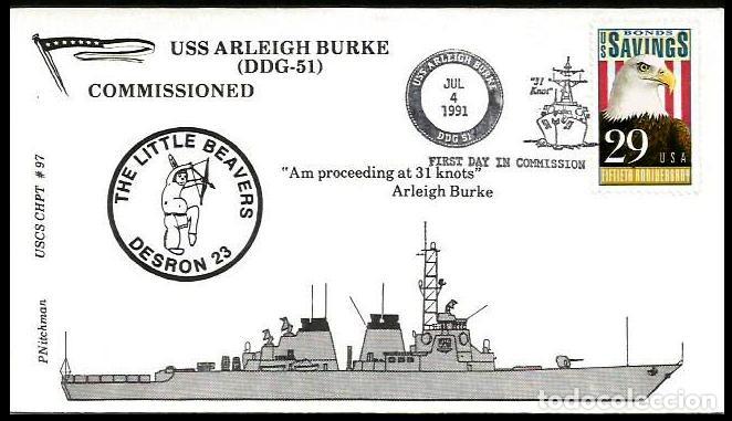 Sellos: USA PUESTA EN SERVICIO DEL DESTRUCTOR USS ARLEIGH BURKE