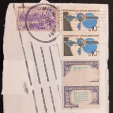 Sellos: DM)2000, U.S.A, LETTER FRAGMENT WITH STAMPS, CENTENARY OF THE FOUNDING OF KANSAS CITY, MISSOURI, KAN