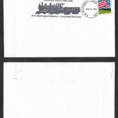 Sellos: SD)1998 USA ON TRAINS, CENTENARY OF THE LONG ISLAND TRAIN STATION, FLAG AND FIELD, XF